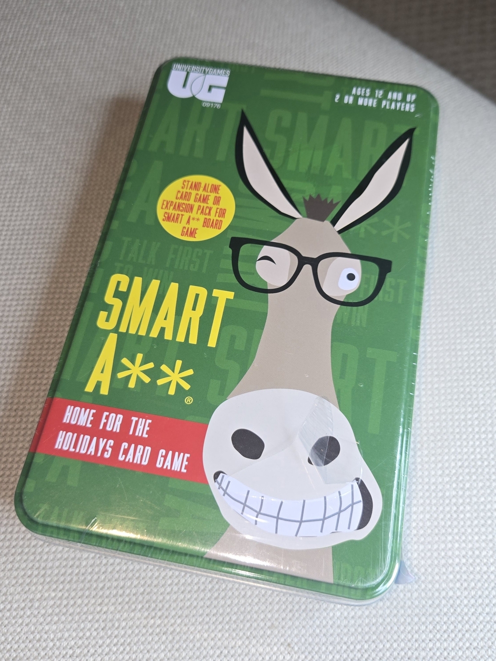 Smart A** Home for the Holidays Card Game Brand New Sealed in Tin Box